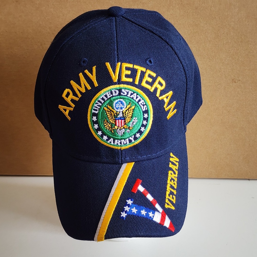 Army Veteran Hat United States‎ Embroidered Cap Patriotic Military Adjustable